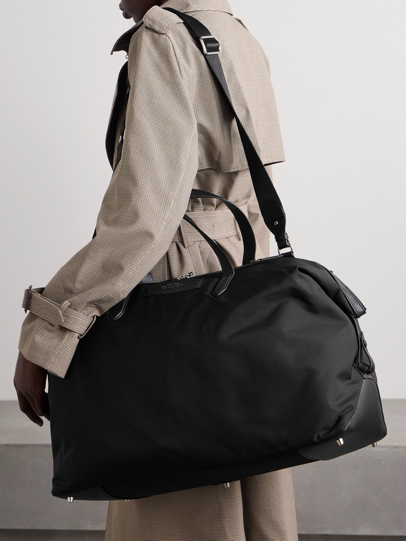 Smythson Norton Textured-leather Trimmed Canvas Weekend Bag outlook