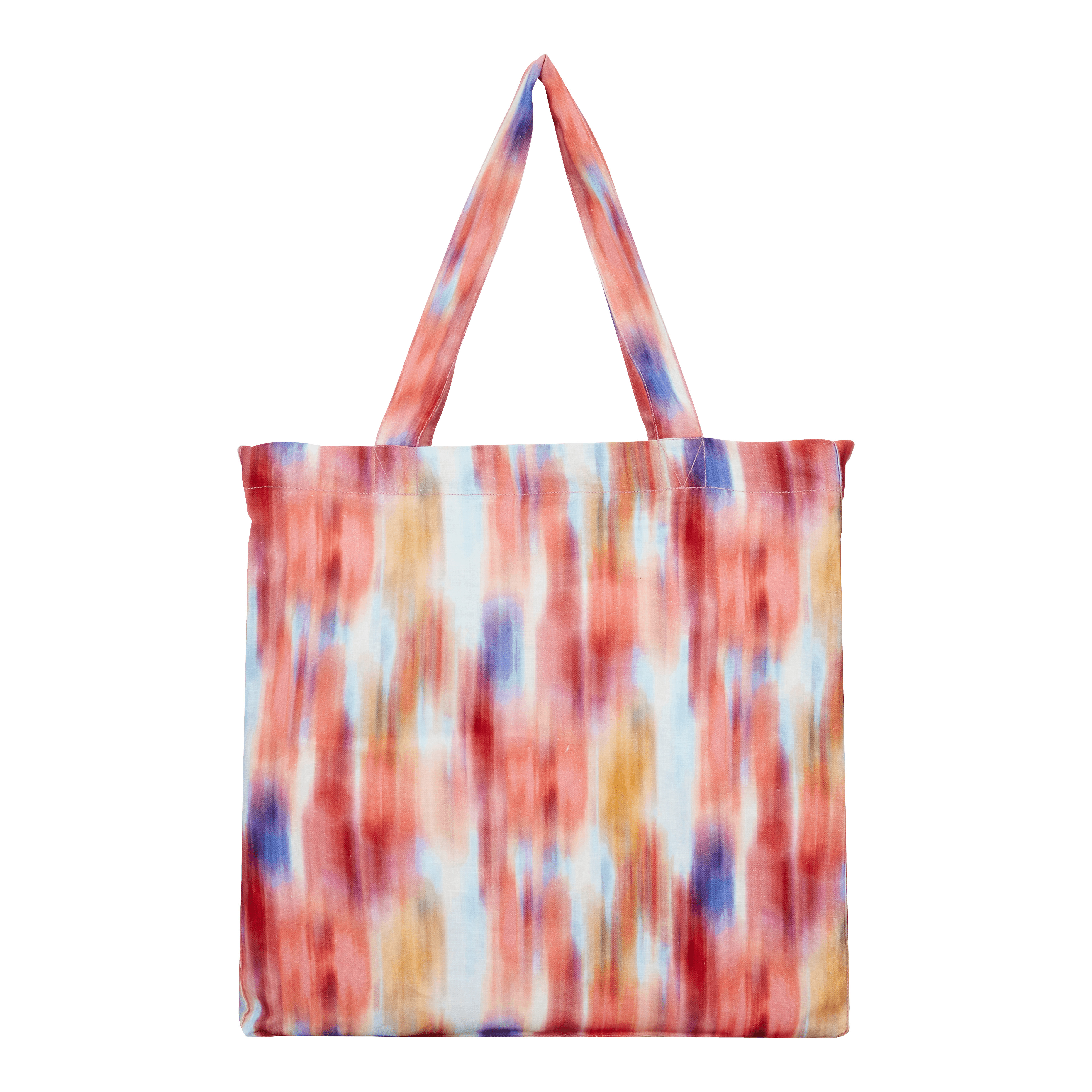 Unisex Linen Beach Bag Ikat Flowers - 2