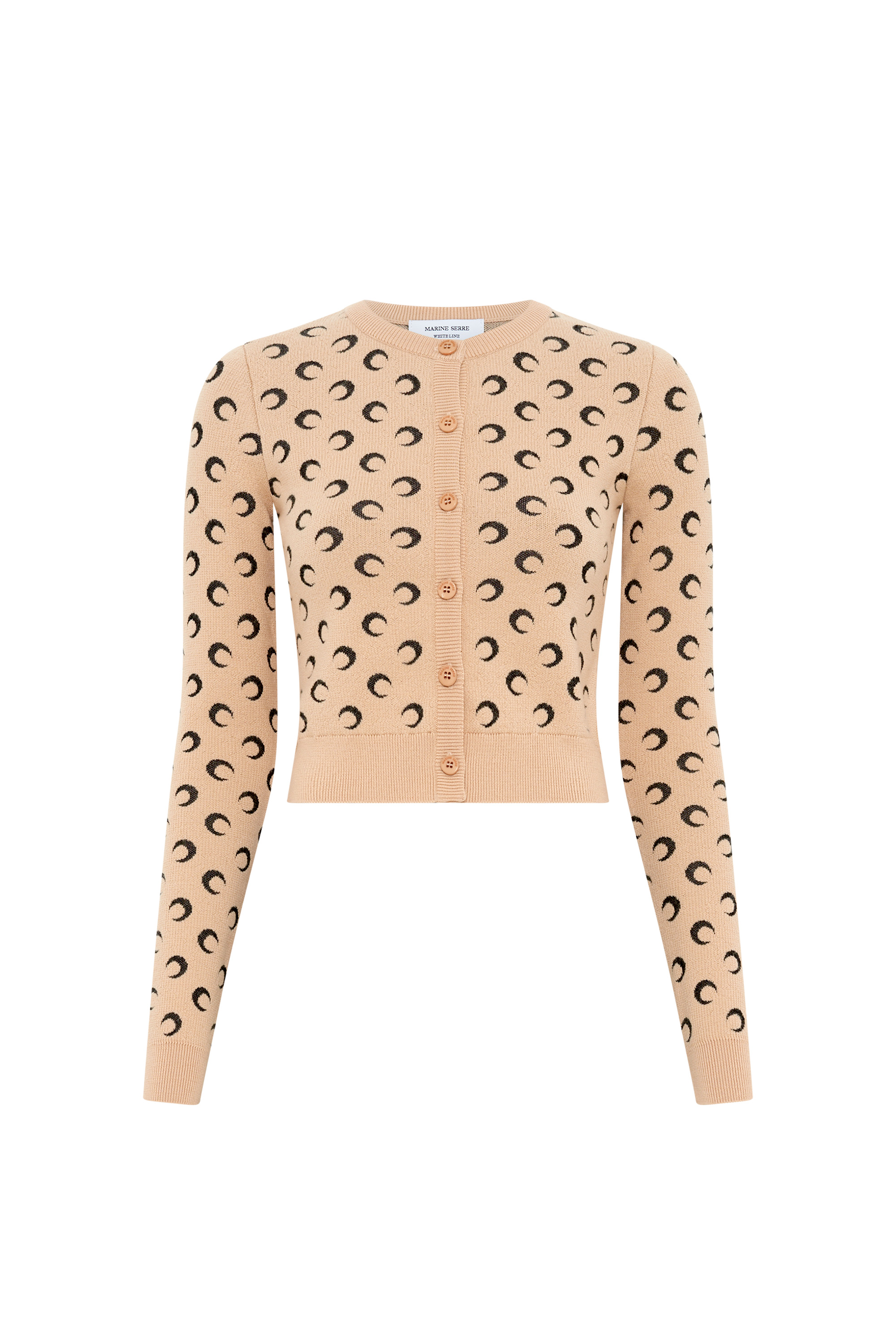 Moon Jacquard Knit Fitted Cardigan - 1