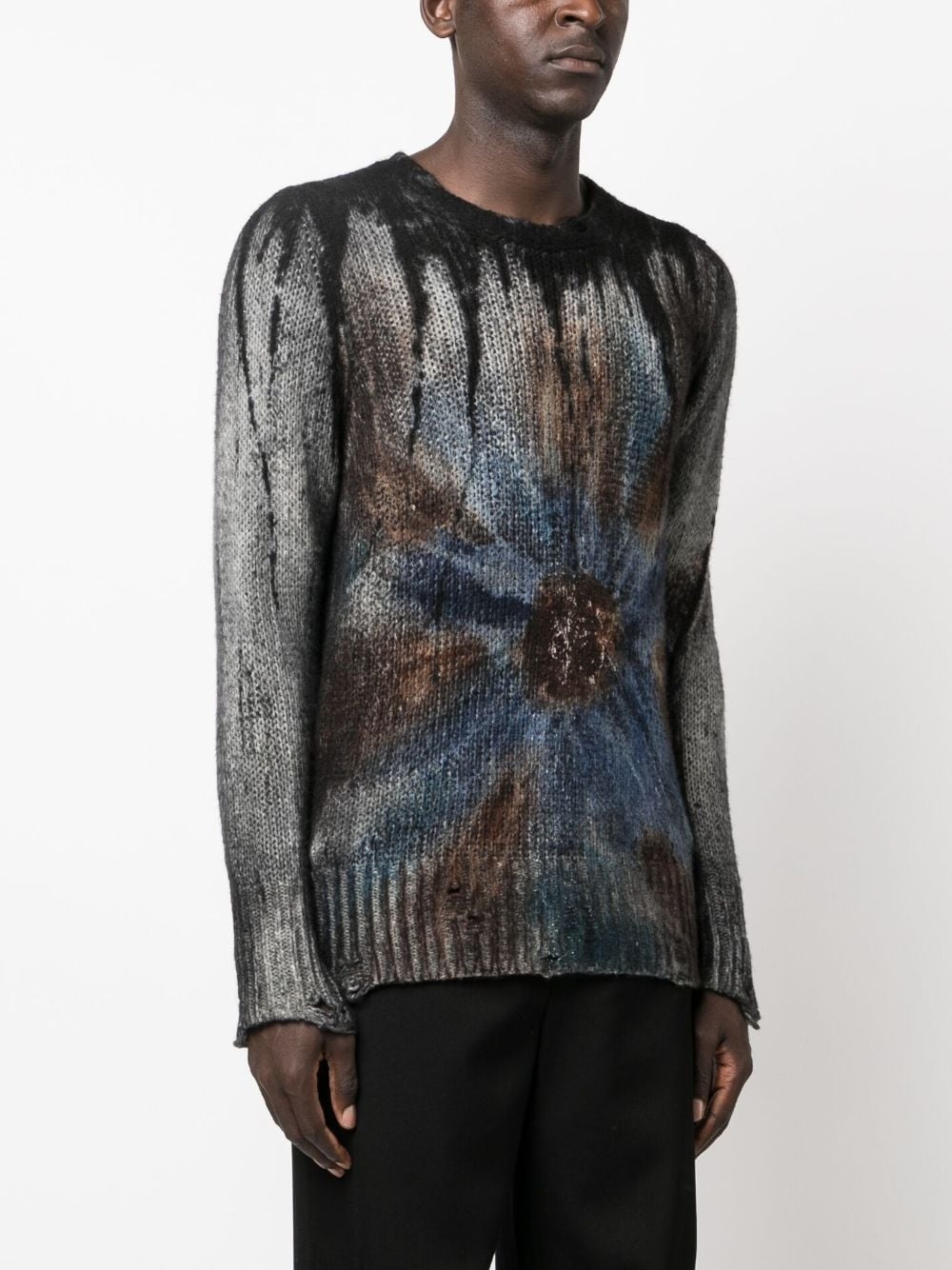 tie-dye print cashmere-blend jumper - 3
