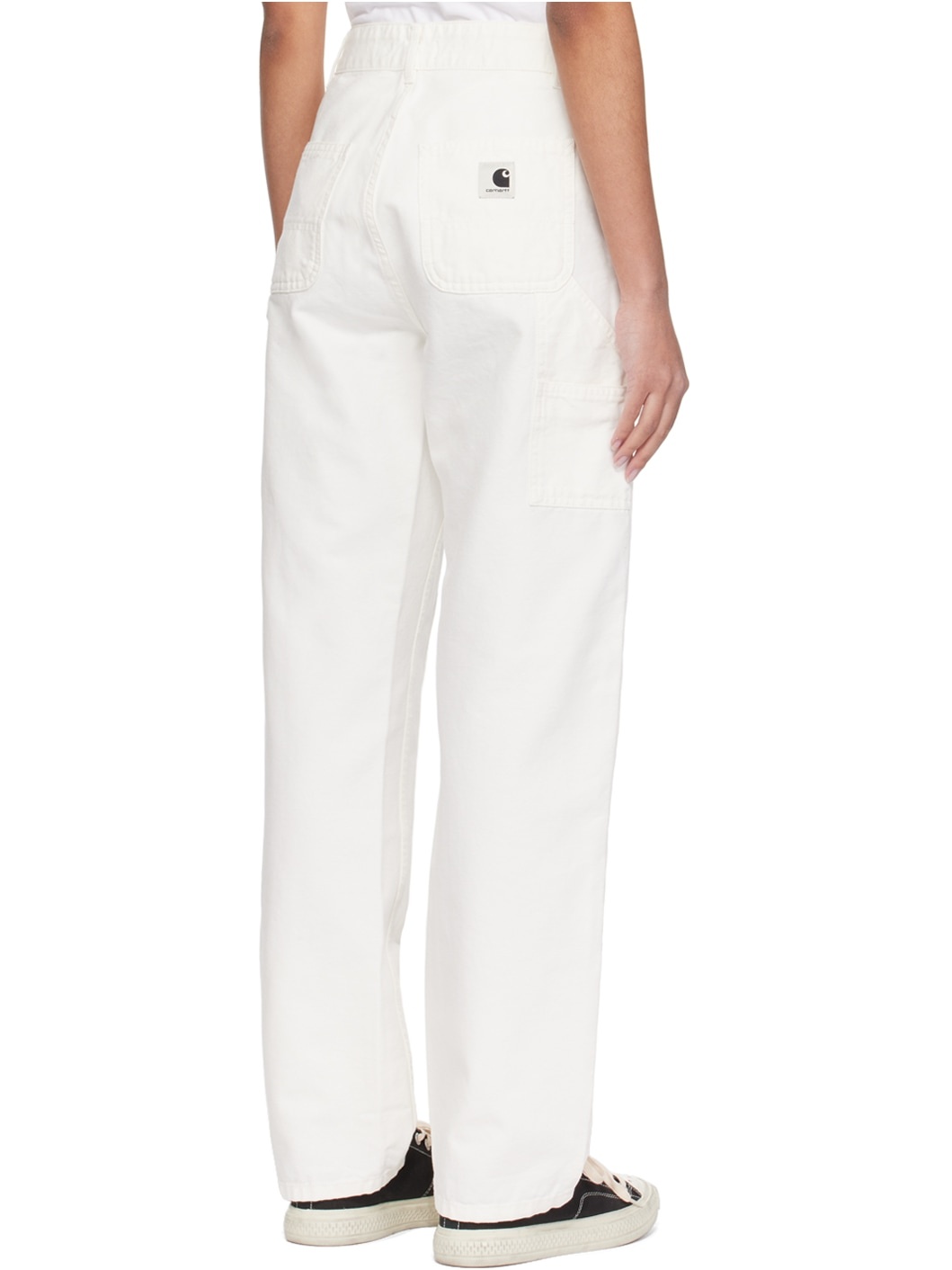 White Pierce Double Knee Trousers - 3