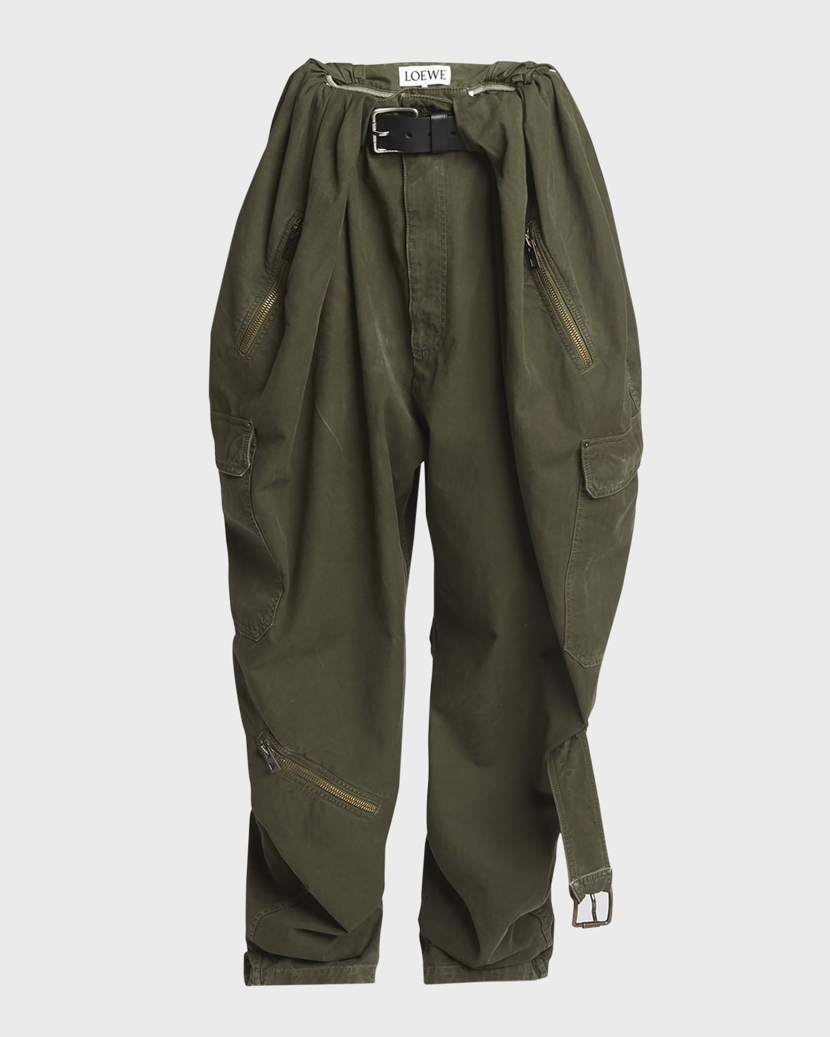 Wide-Leg Balloon Cargo Trousers - 1