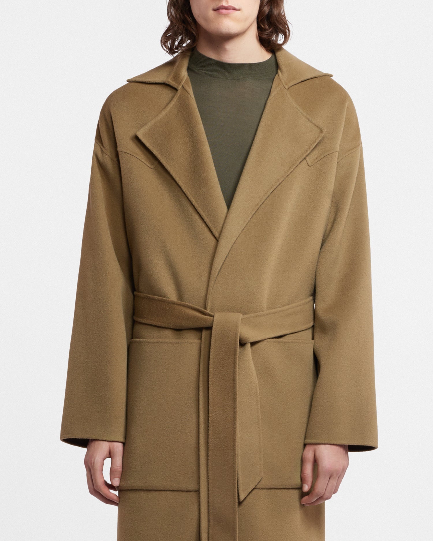 Double Wool And Silk Robe Coat - 4