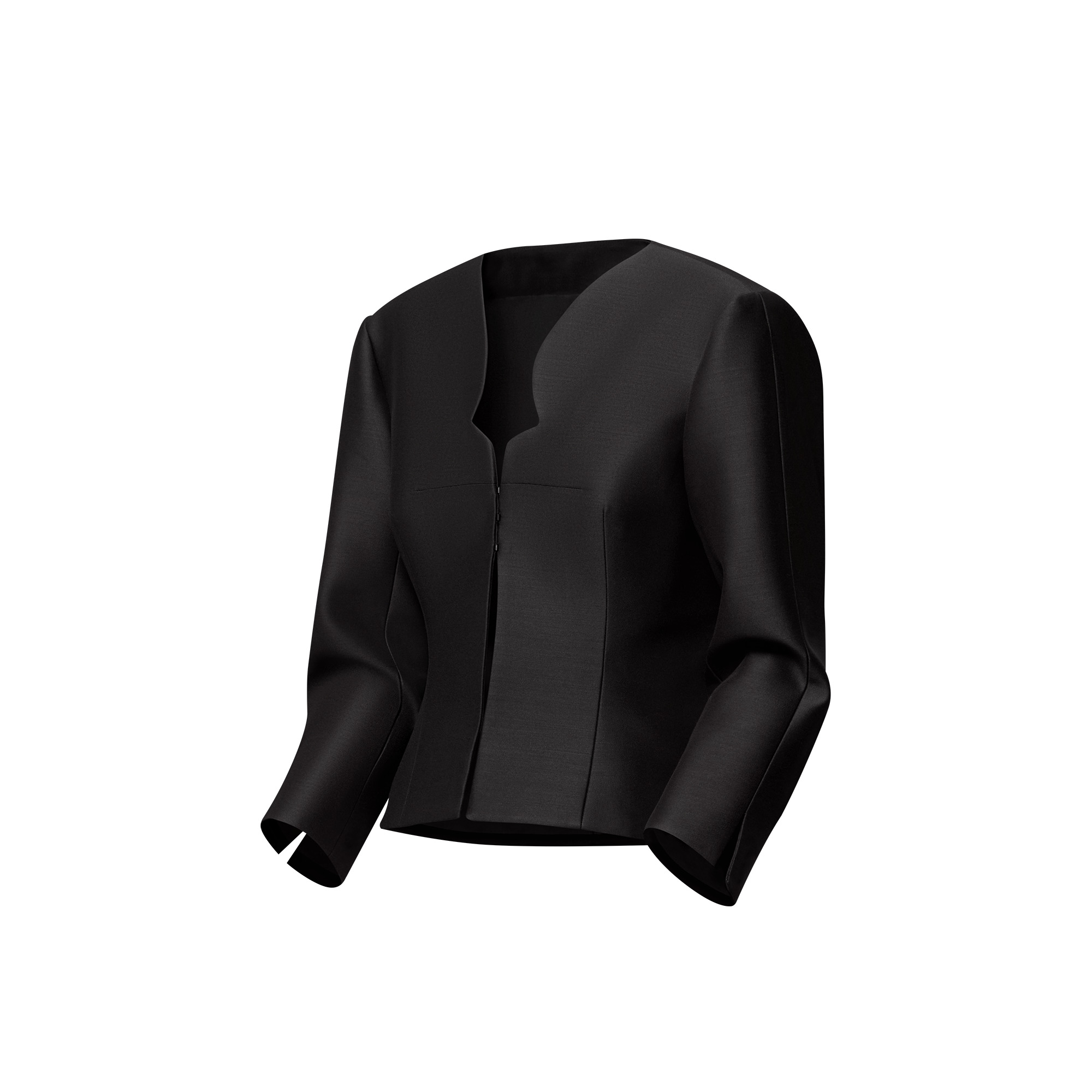 Cut-Out Neckline Mikado Jacket - 2