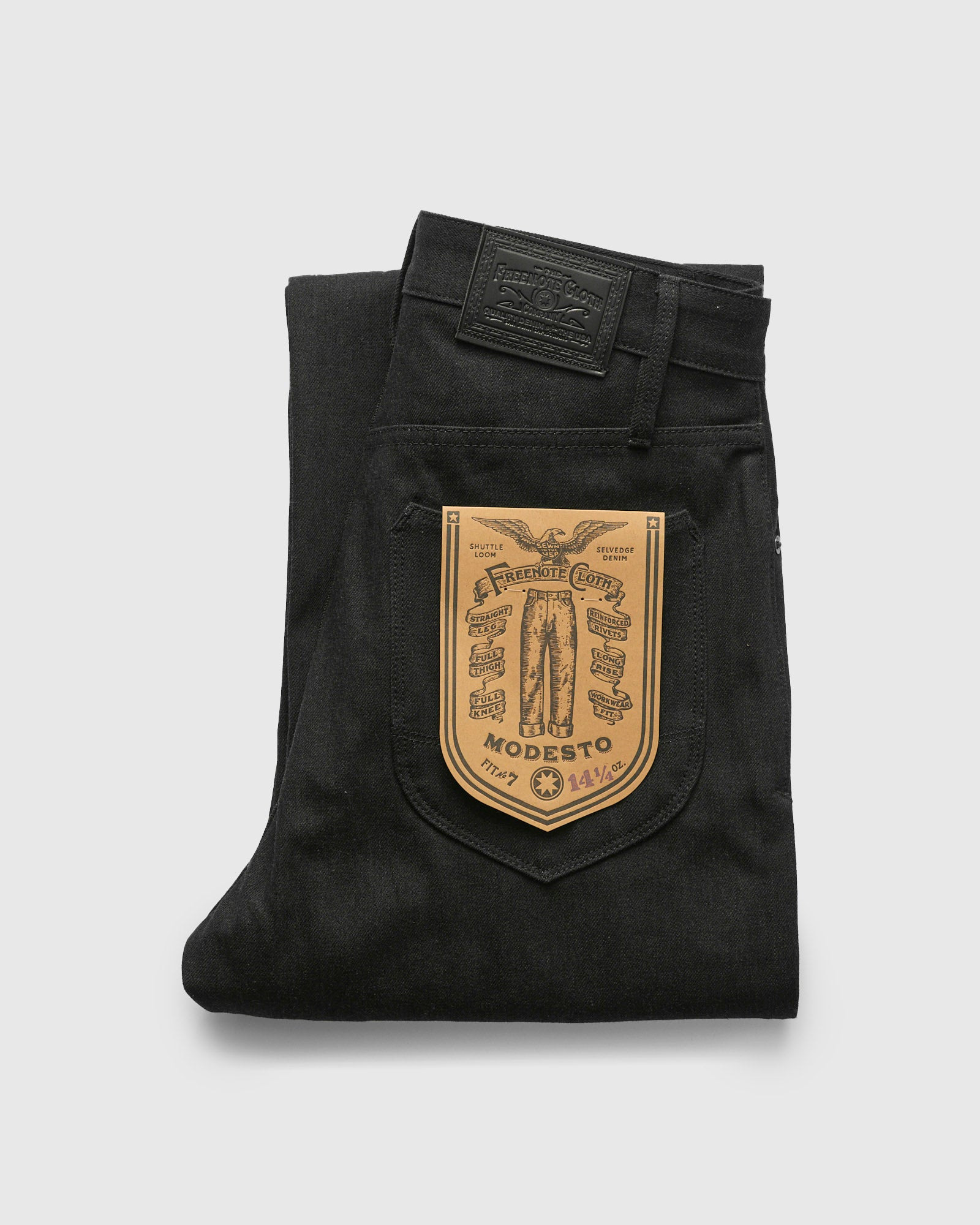"Modesto" 14.25oz Black Grey Selvedge Denim - Straight Fit - 2