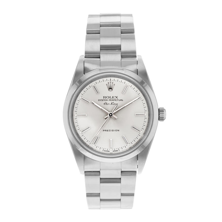 Pre-owned Rolex Air King Automatic Chronometer Silver Dial Men's Watch 14000 SSO - 2