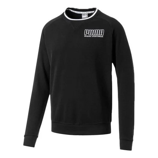 PUMA Casual Sports Breathable Alphabet Printing Round Neck Pullover Black 844126-01 - 1