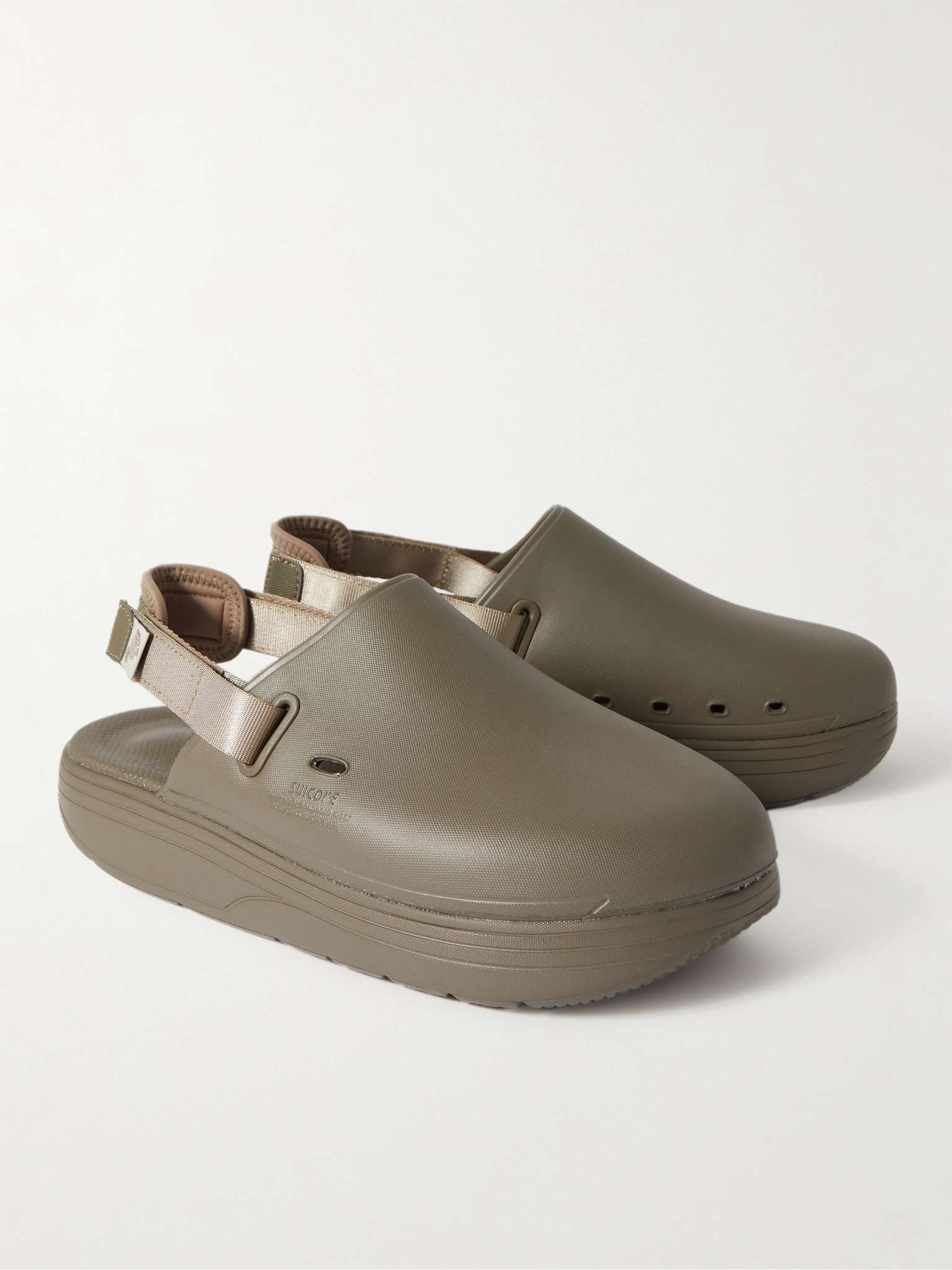 Webbing-Trimmed Rubber Mules - 5