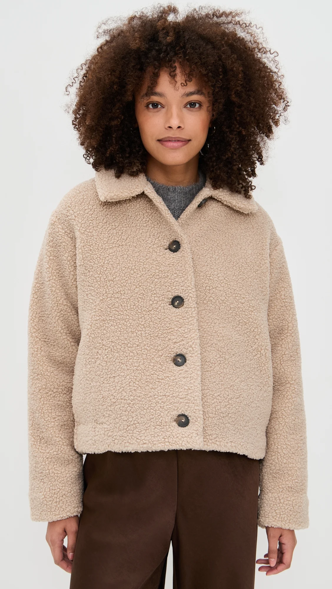 Collared Sherpa Jacket - 1