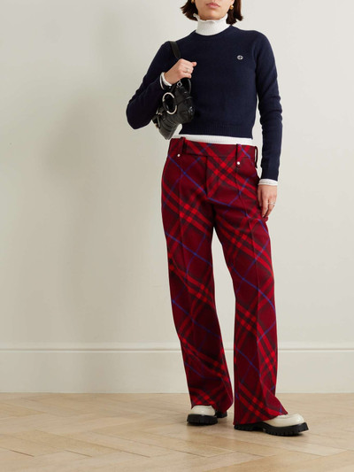 GUCCI Cropped embroidered wool and cashmere-blend sweater outlook