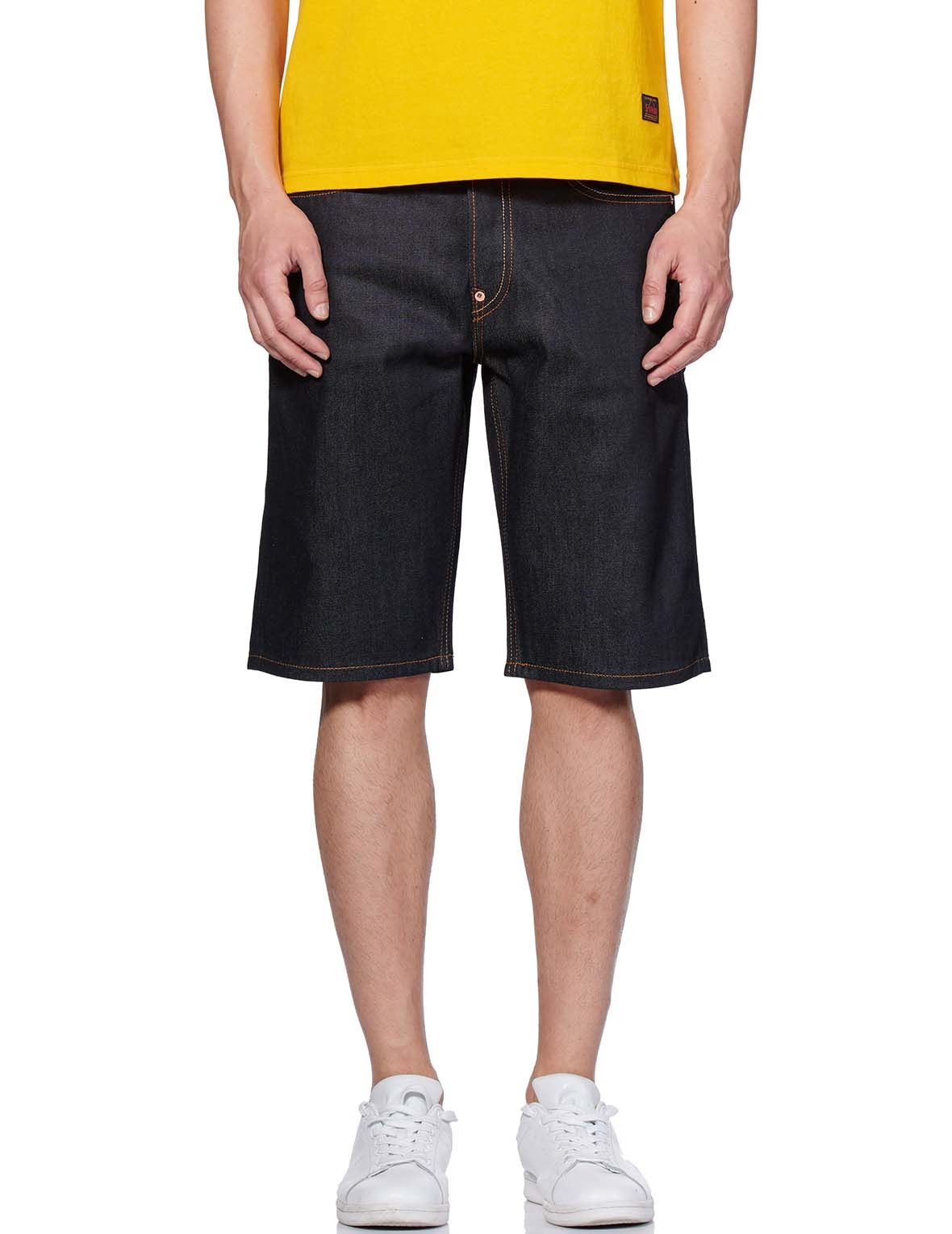 GOLD SEAGULL EMBROIDERED DENIM SHORTS - 3