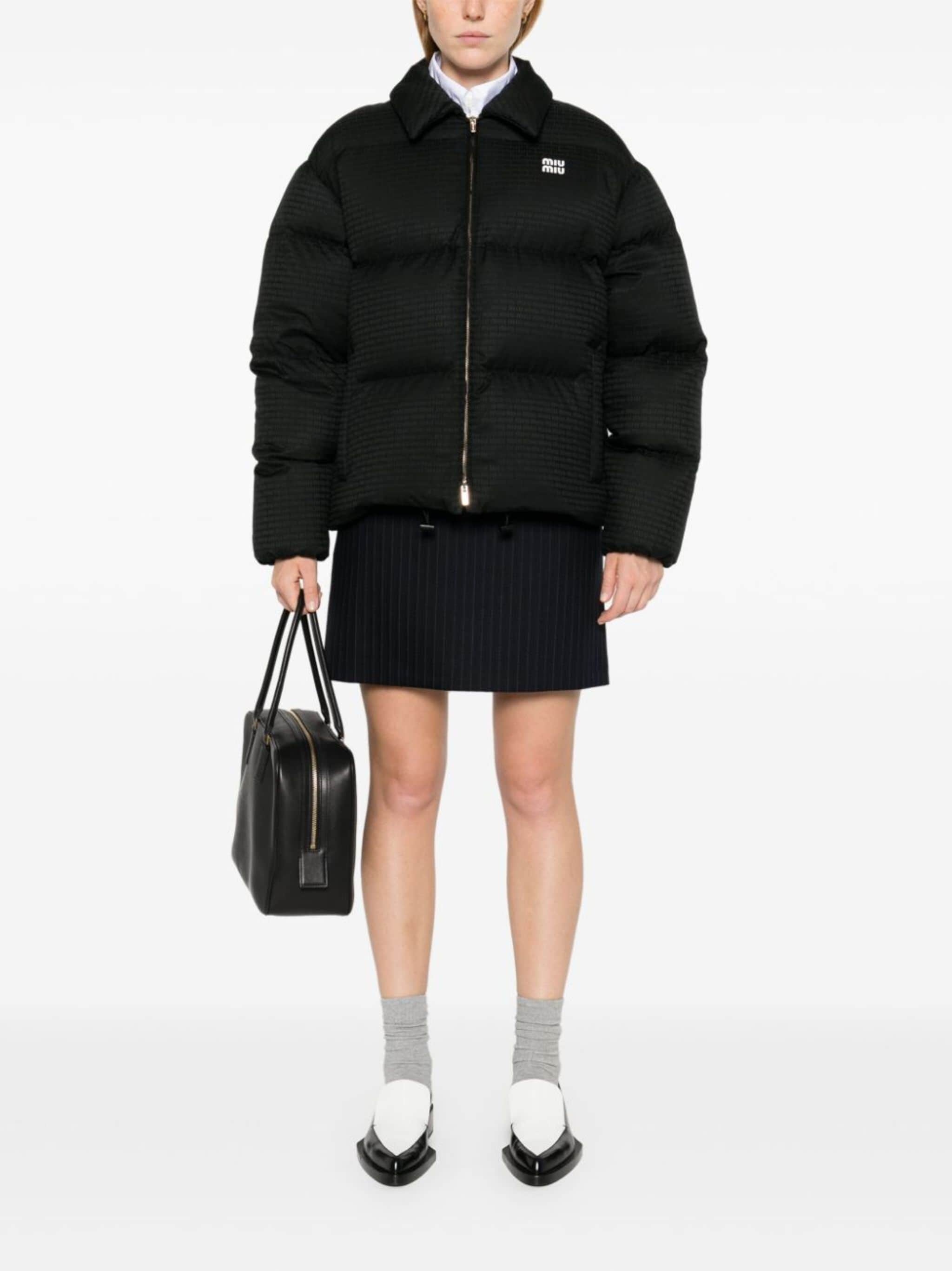 logo-appliqué puffer jacket - 2