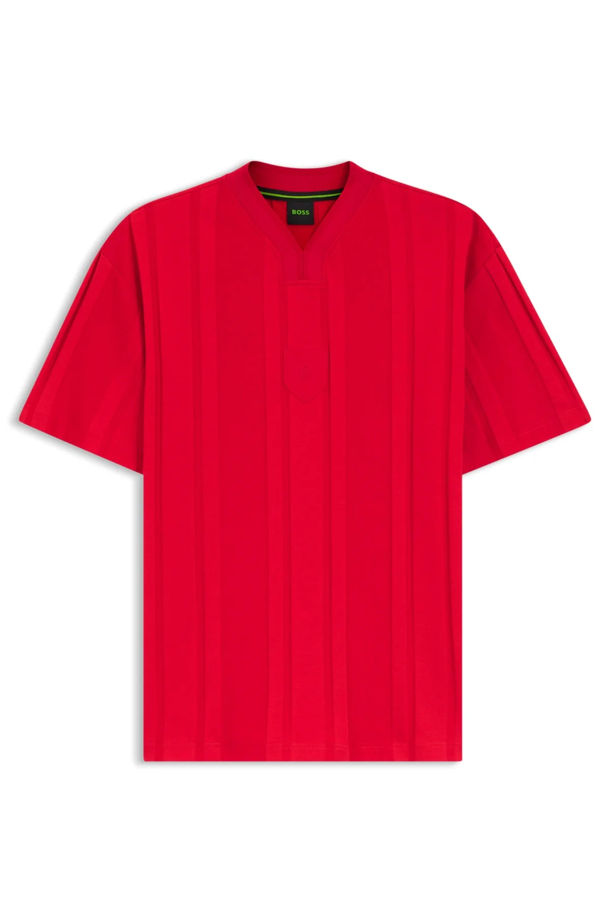 TEXTURED-STRIPE T-SHIRT IN COTTON - 1