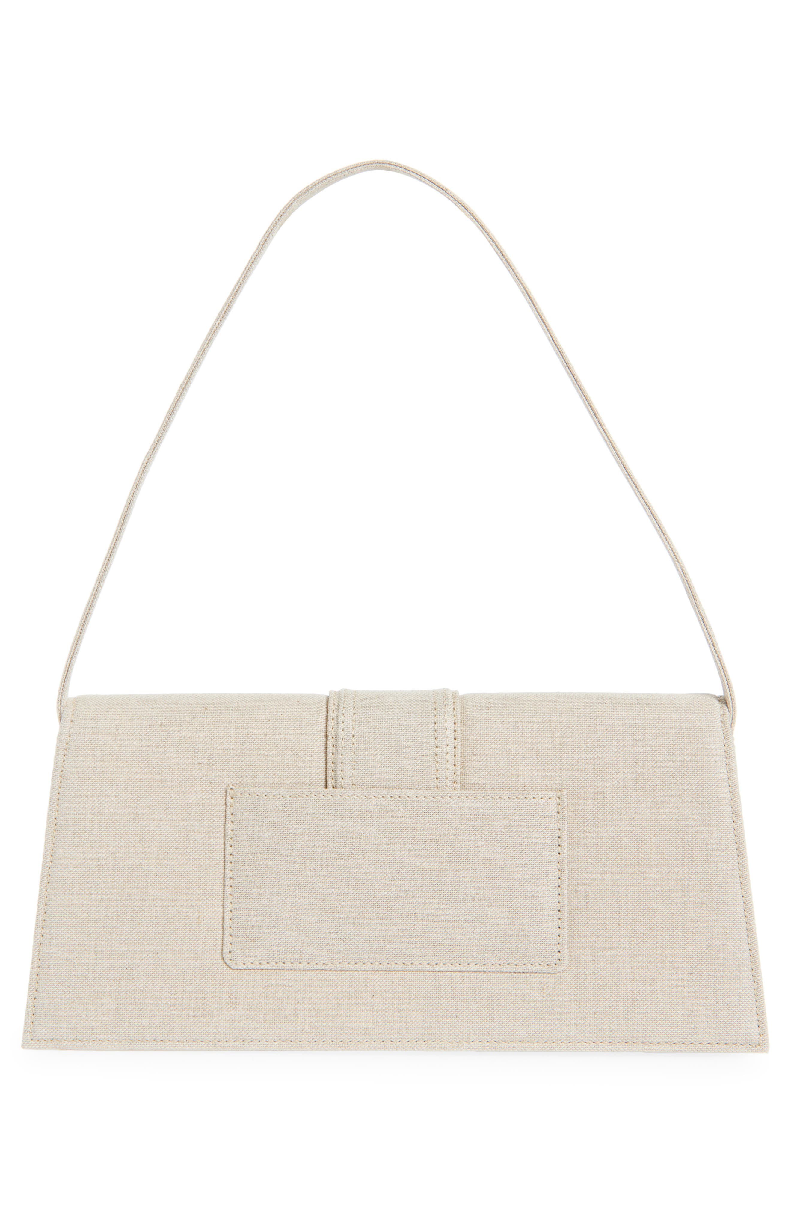 Jacquemus Long Le Bambino Leather Shoulder Bag in Light Greige 140 at Nordstrom - 4