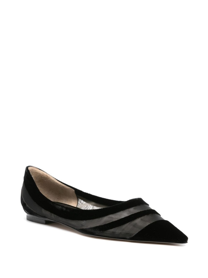 JIMMY CHOO Love tulle-trim ballerina shoes outlook