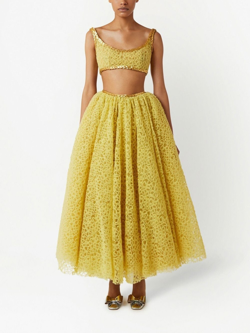GIAMBATTISTA VALLI lace-embrioidered full skirt outlook