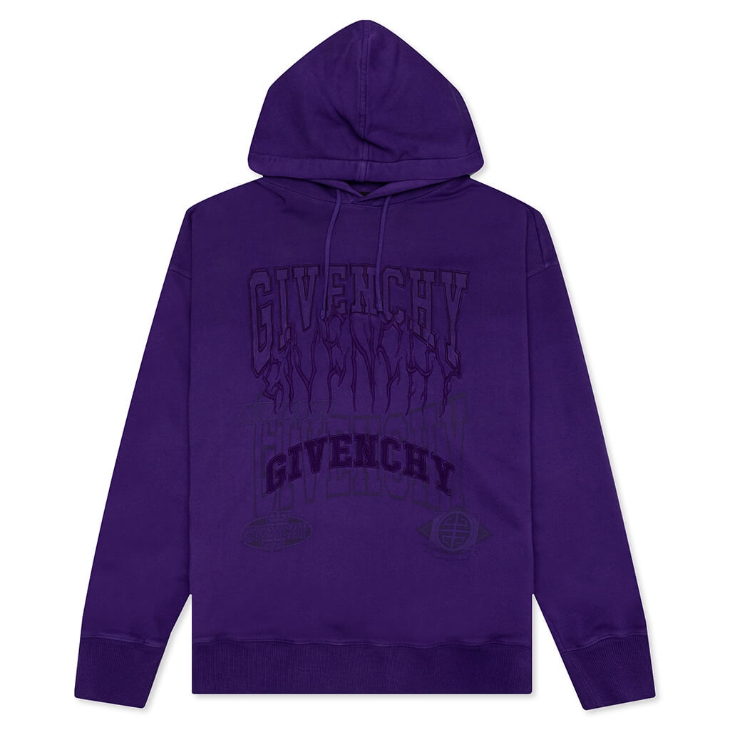 GIVENCHY SLIM FIT PRINT HOODIE - PURPLE - 1