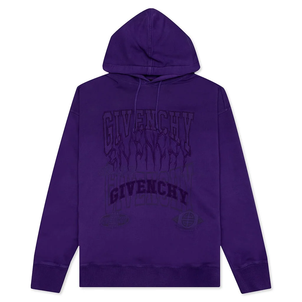 GIVENCHY SLIM FIT PRINT HOODIE - PURPLE - 1