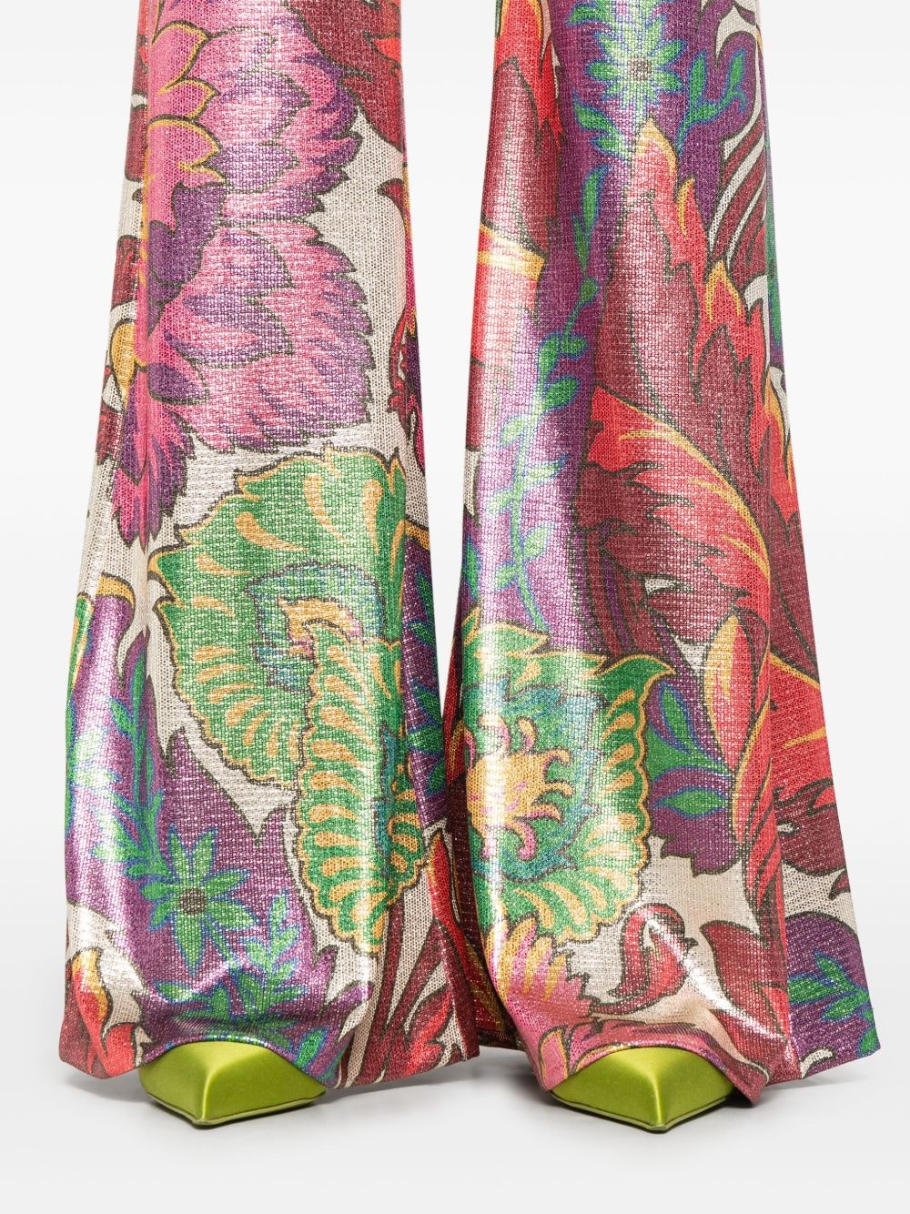 floral-print laminated trousers - 5