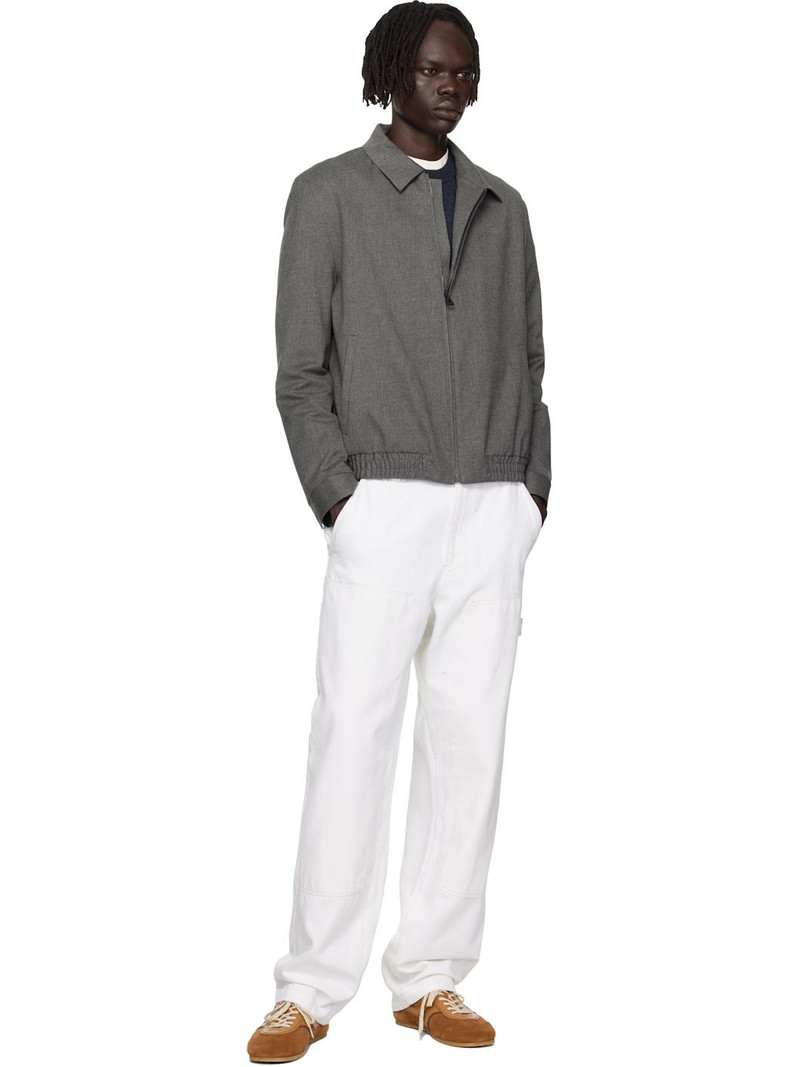 HUGO Gray Slim-Fit Stretch Flannel Jacket outlook