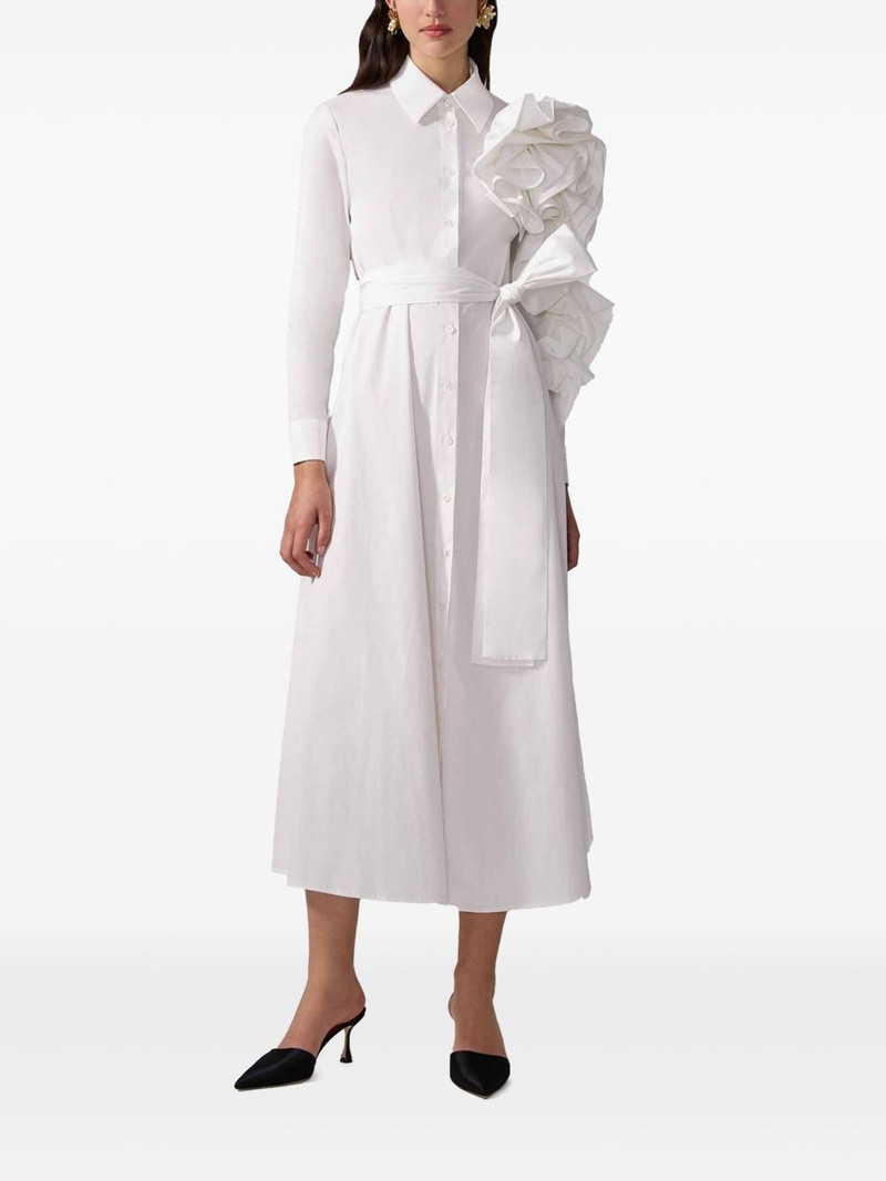 CAROLINA HERRERA floral-appliqué midi shirt dress outlook