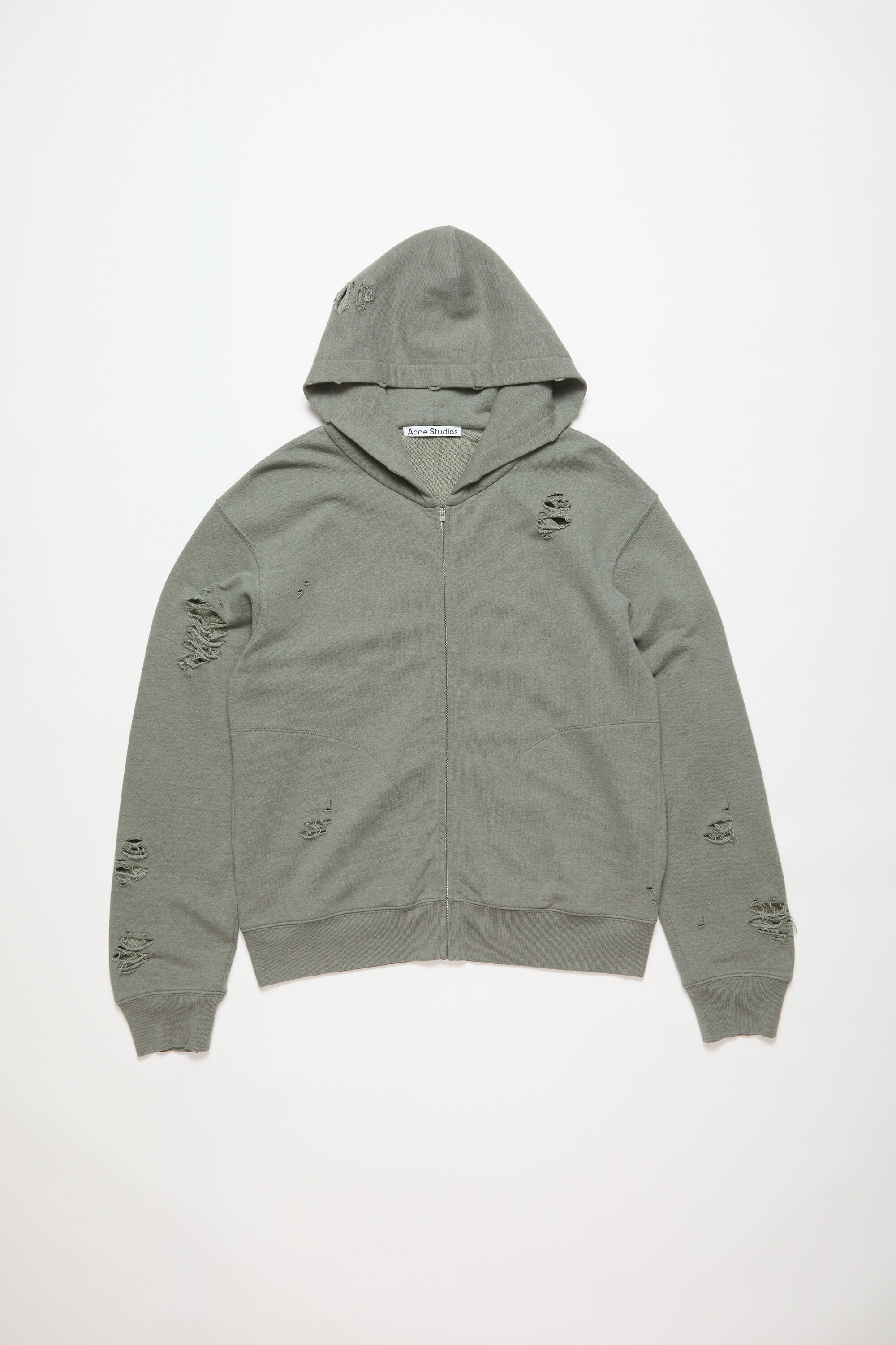 Hooded zipper sweater - Moss Green - 5