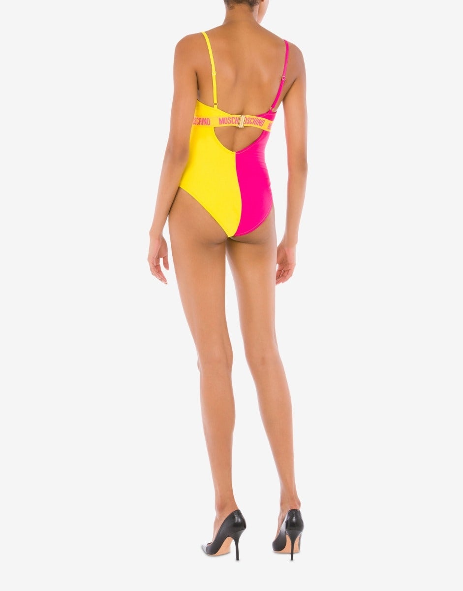 LOGO BAND TWO-TONE SWIMSUIT - 5