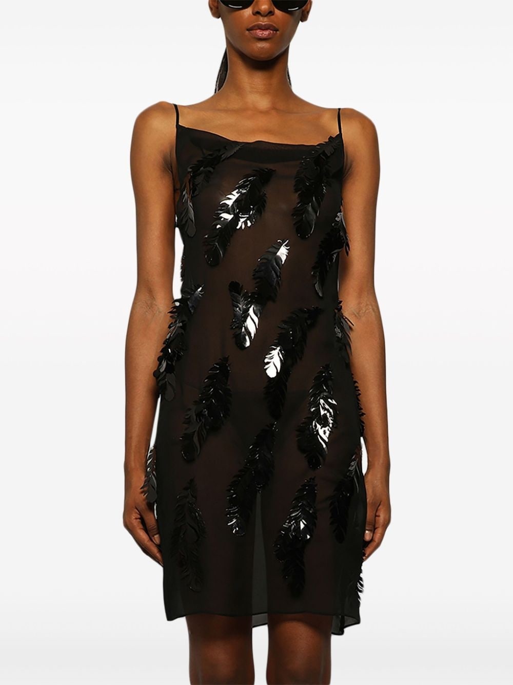 embellished mini slip dress - 3