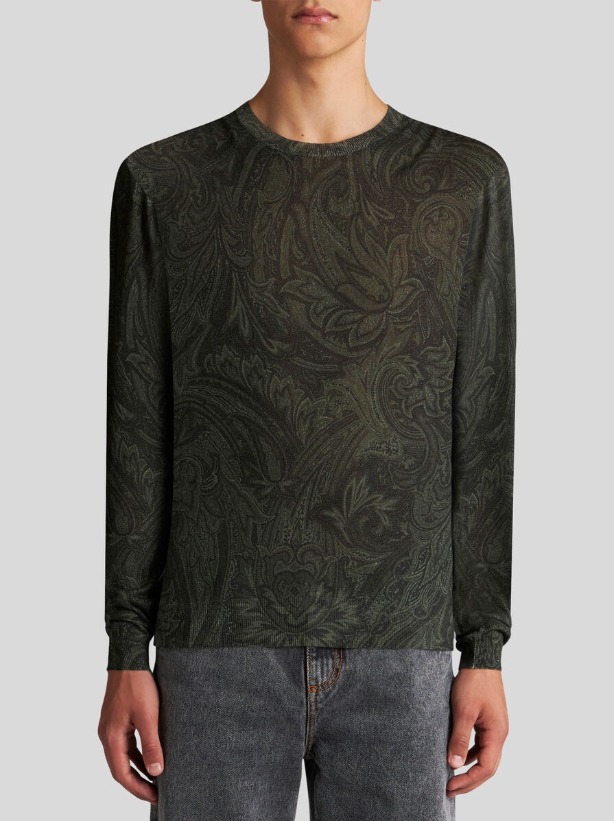 SILK AND CASHMERE PAISLEY SWEATER - 2