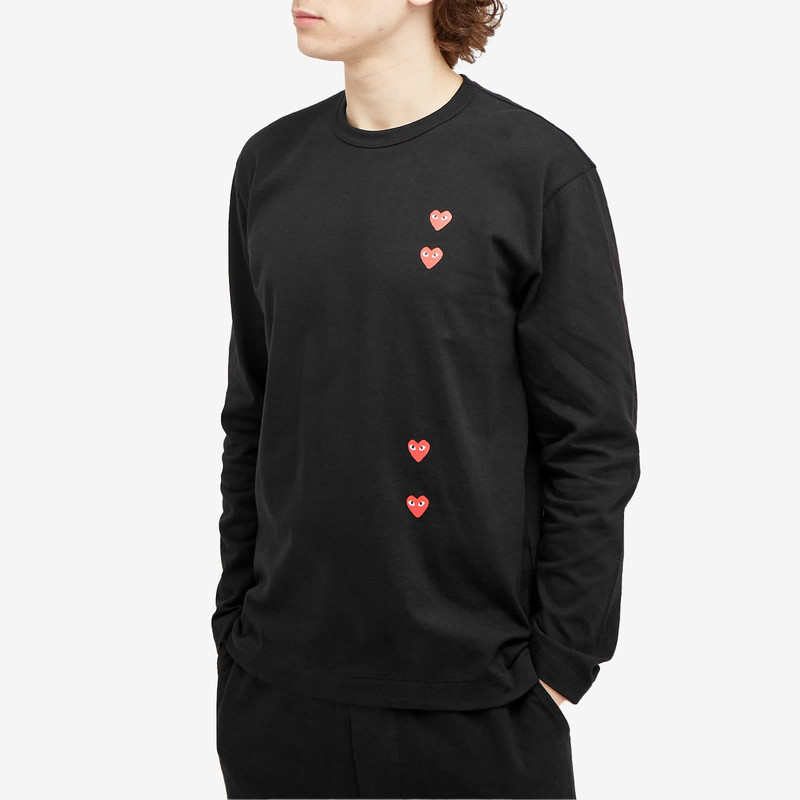Comme des Garçons PLAY Comme des Garçons Play Long Sleeve 4 Heart T-Shirt outlook