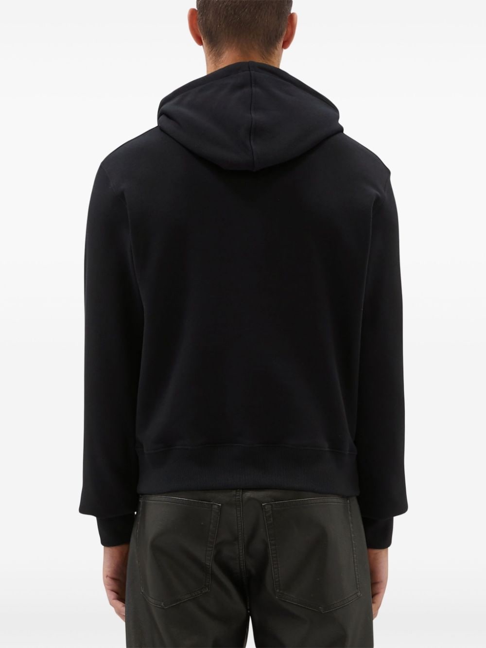 logo-embroidered cotton hoodie - 4