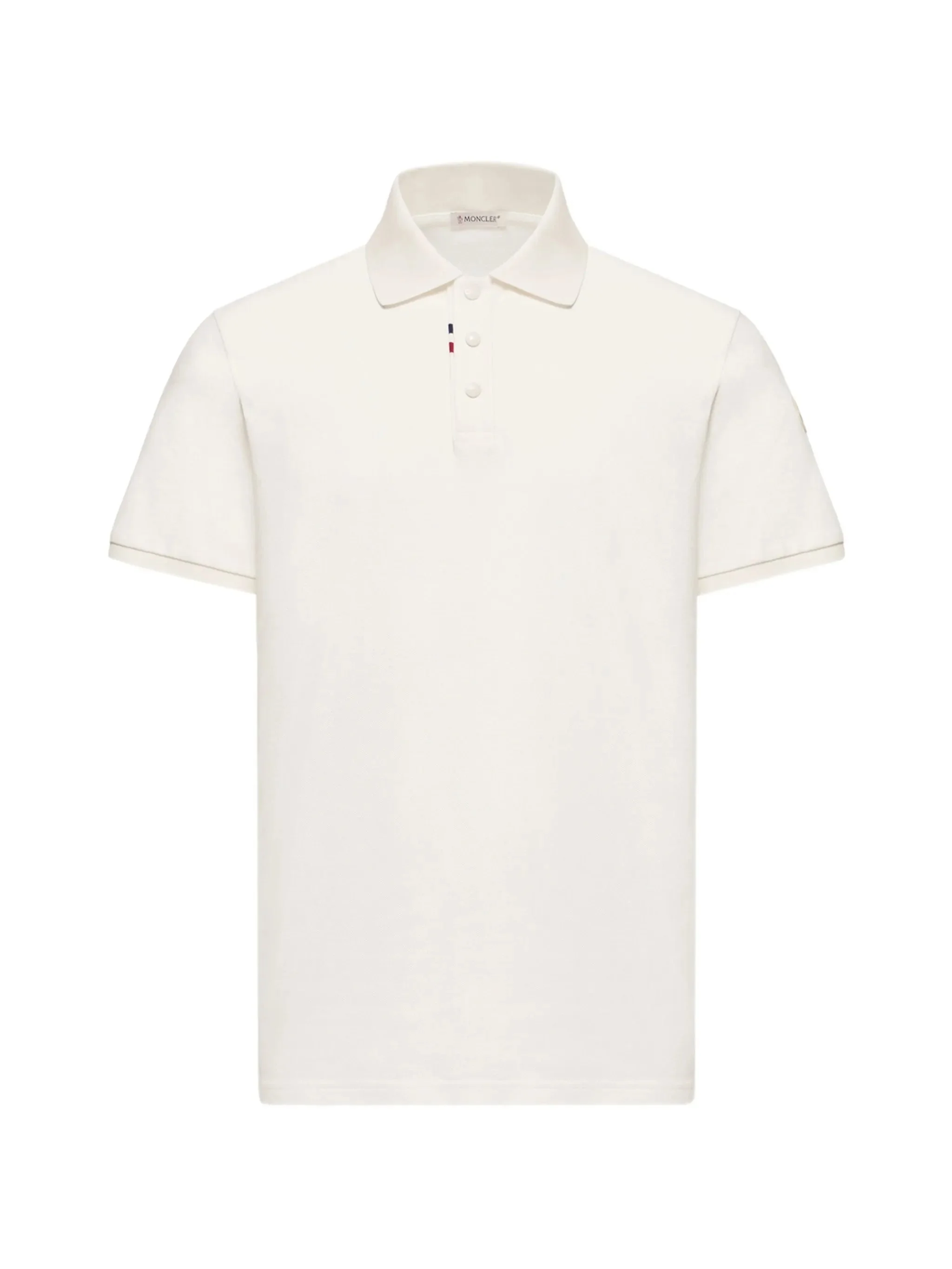 Moncler Polo Manches Courtes Blanc - 1