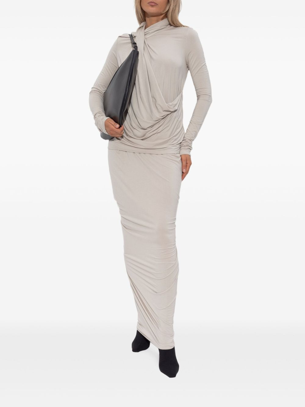 draped jersey skirt - 2