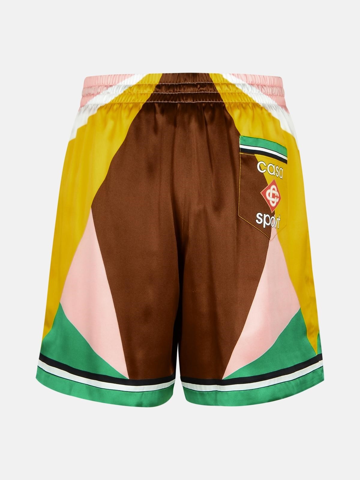 'GEOMETRIC' MULTICOLOR SILK BERMUDA SHORTS - 3