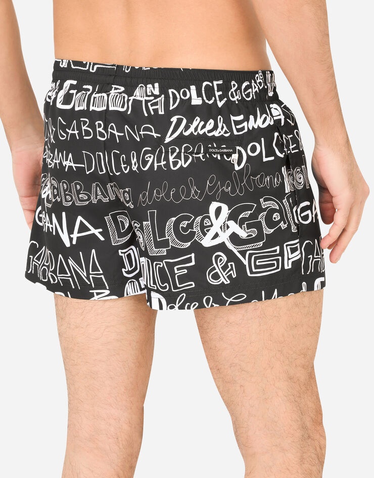 Short swim trunks with all-over Dolce&Gabbana print - 5