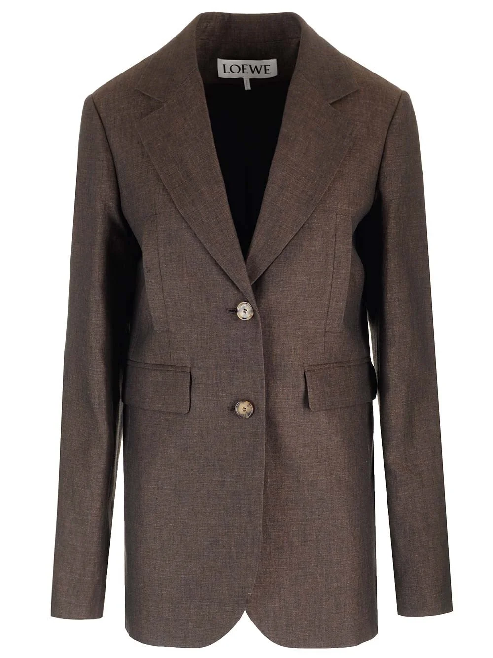 Loewe Women Linen Single-Breasted Tailored Jacket - 1