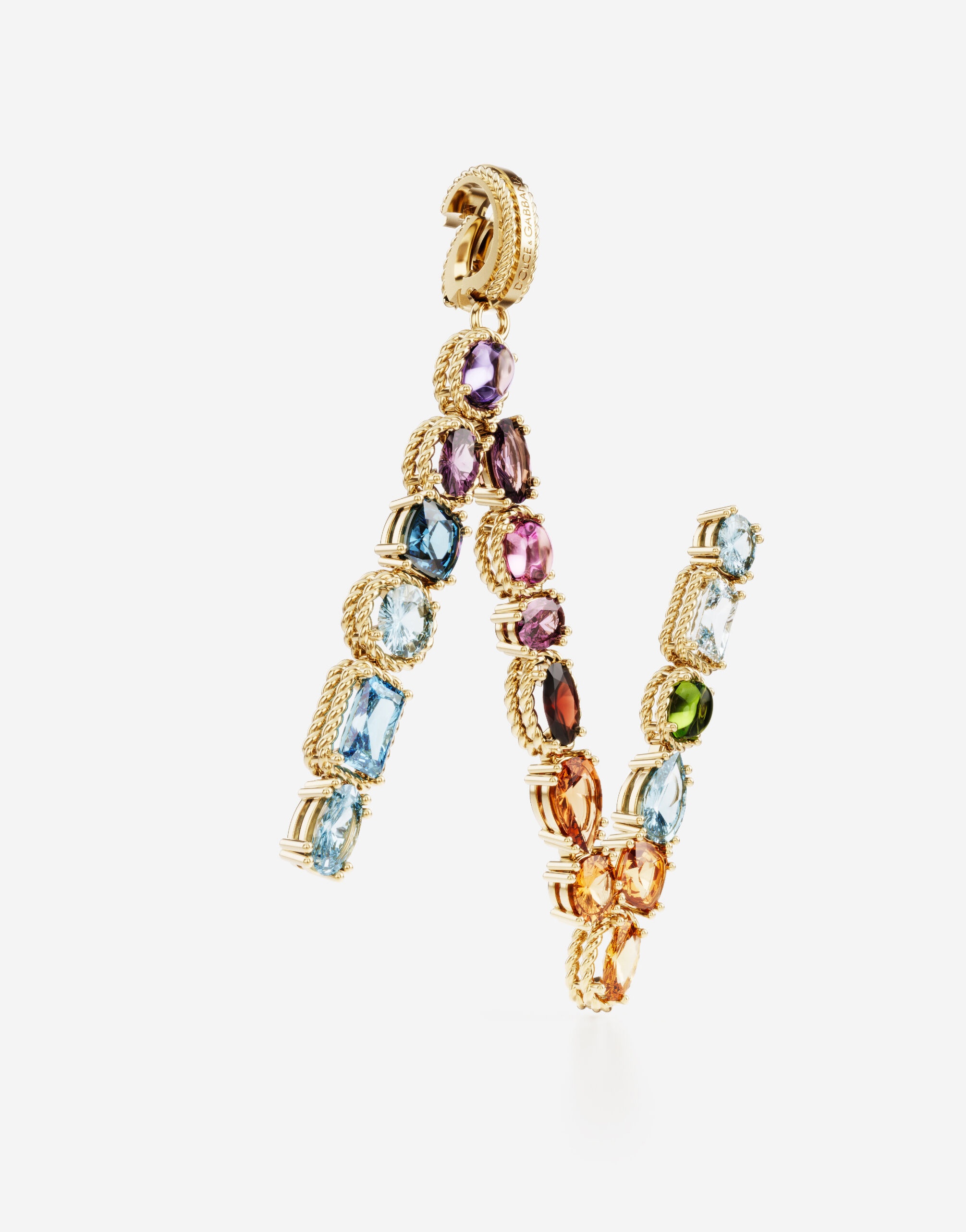 Charm N Lettering 18-carat yellow gold and multicolored gems - 2
