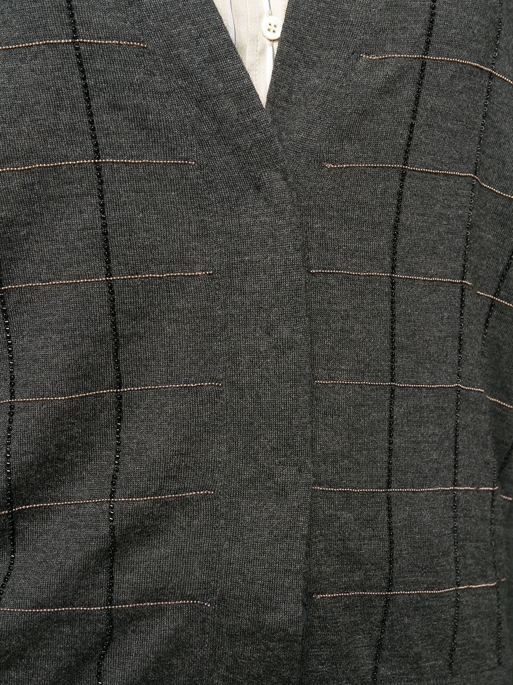 checked classic cardigan  - 5