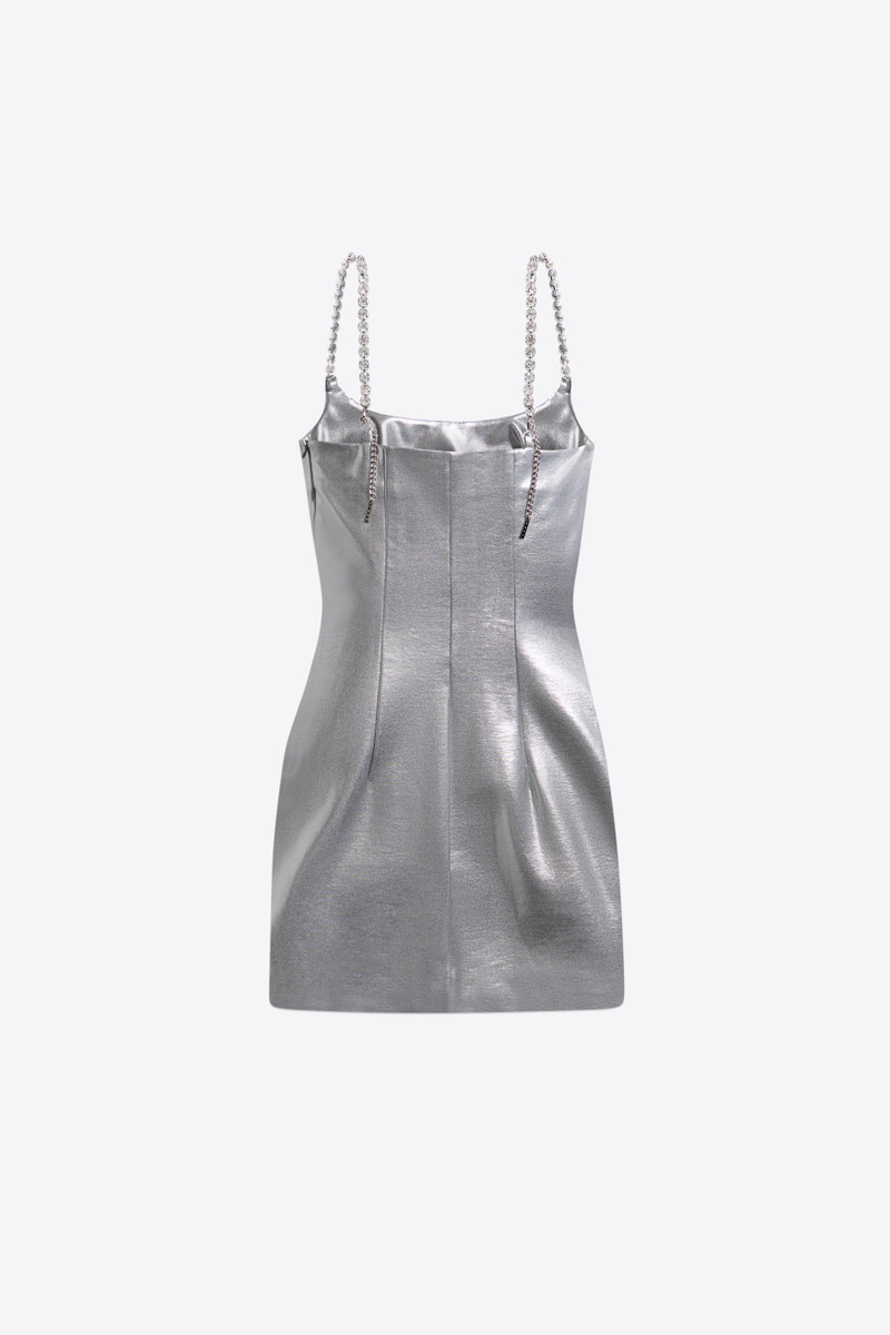 AREA CRYSTAL STRAP METALLIC MINI DRESS outlook