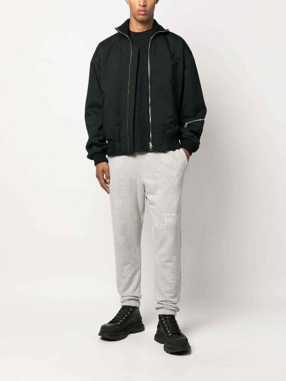 logo pattern track pants - 3