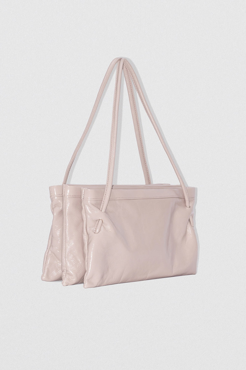BY FAR HANNAH FOSSIL GLOSSED NAPPA LEATHER SHOULDER BAG outlook
