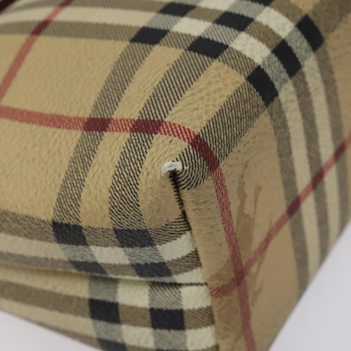Burberry Nova Check Hand Bag Pvc Beige Silver - 14