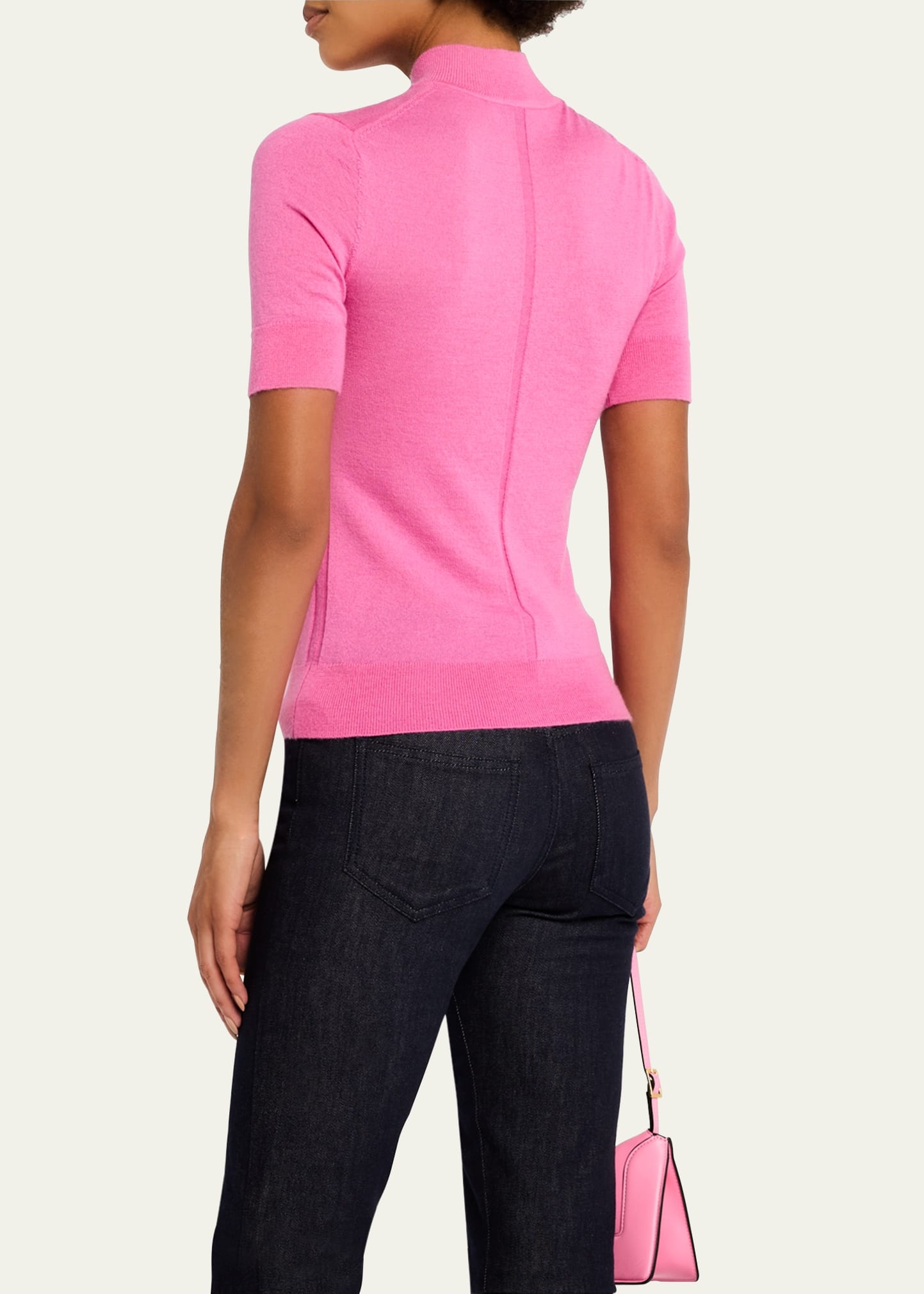 Violette Mock-Neck Cashmere Sweater - 3