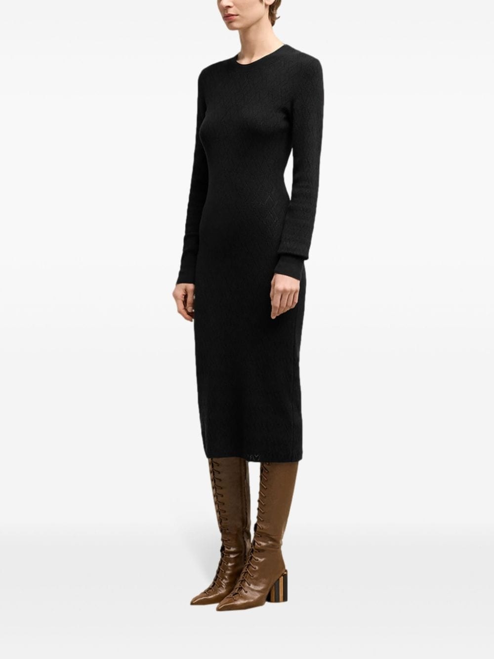pointelle midi-dress - 3