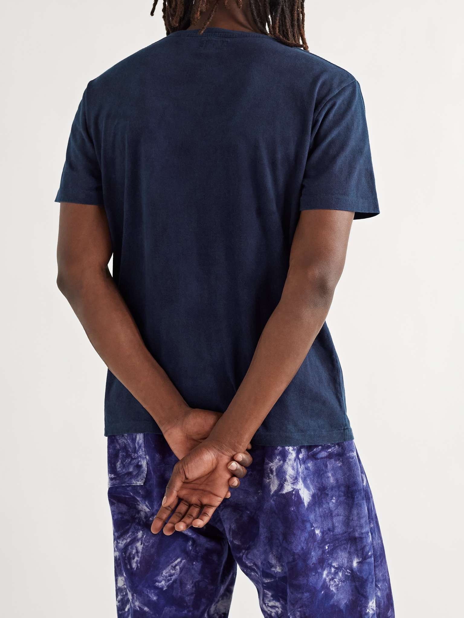 Indigo-Dyed Printed Cotton-Jersey T-Shirt - 4