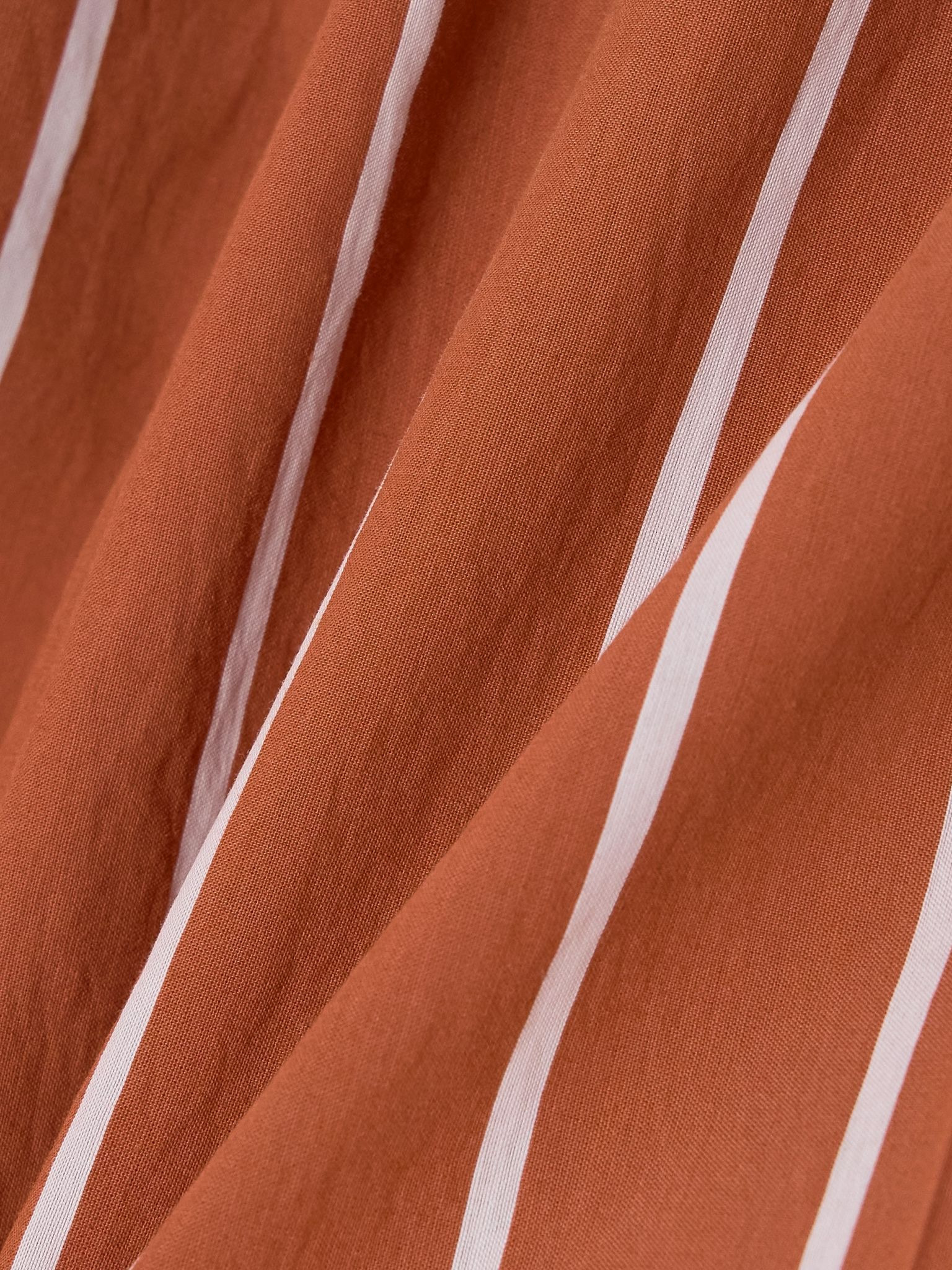 Striped cotton-blend poplin shorts Orange - 5