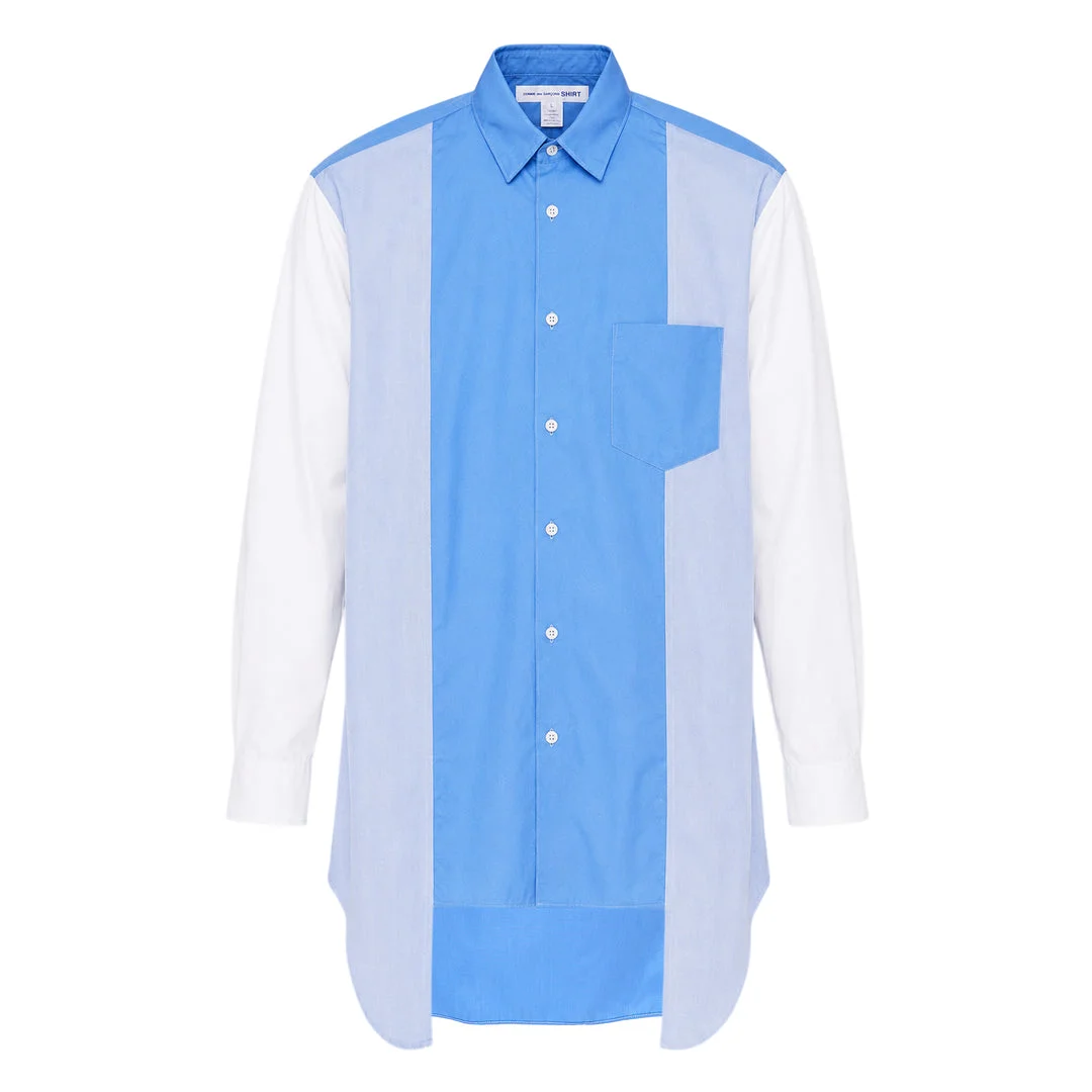Colour Block Panelled Long Sleeve Shirt - 1