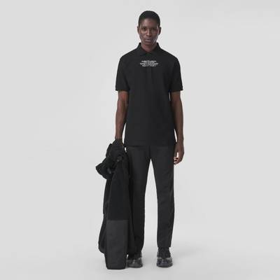 Burberry Location Print Cotton Piqué Oversized Polo Shirt outlook