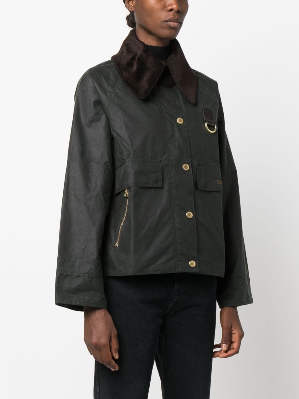 logo-embroidered oversized jacket - 3