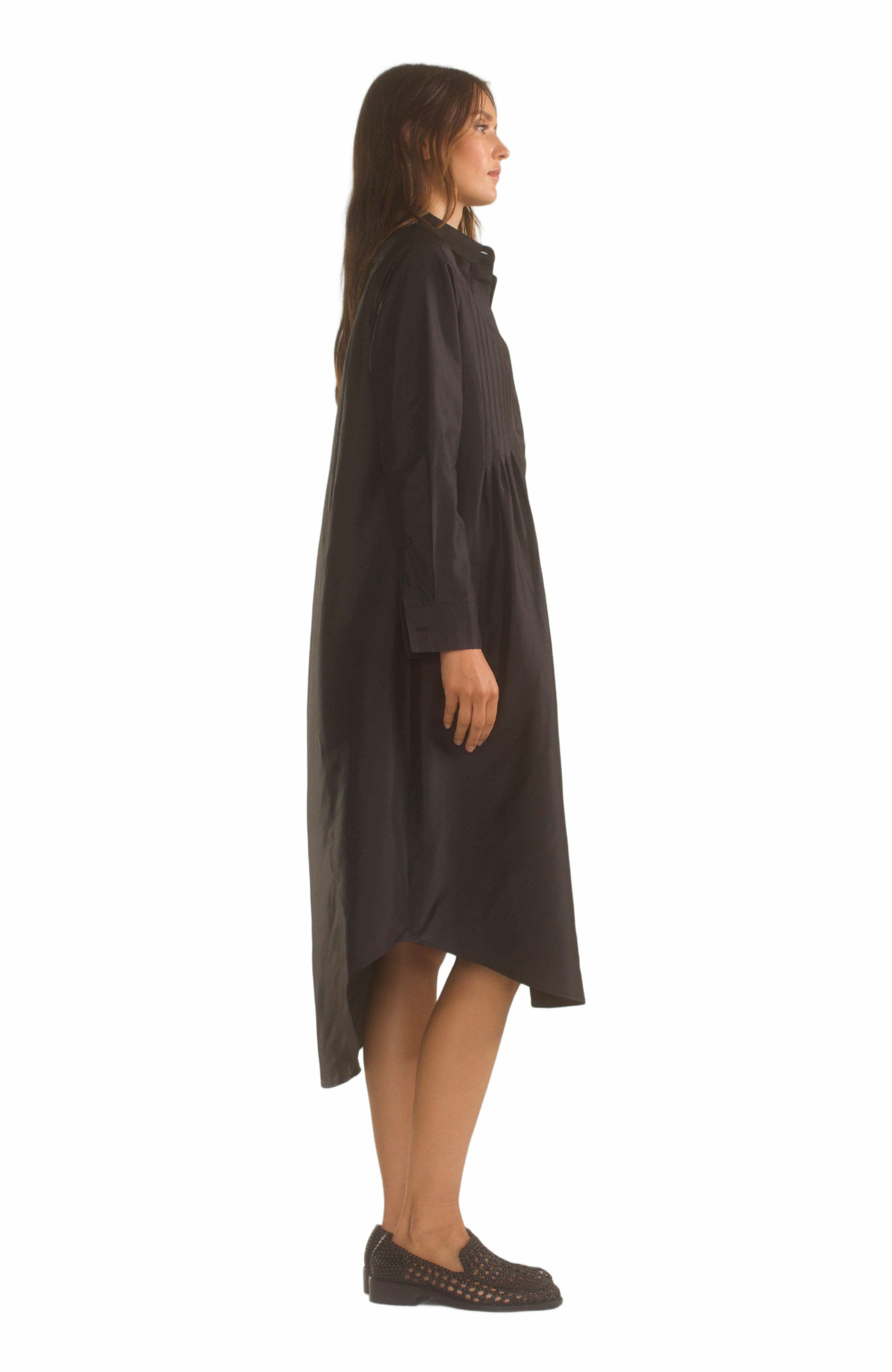 Cynthia Rowley Undercover Silk Taffeta Shirt Dress in Black at Nordstrom - 4